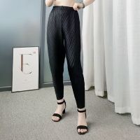 2023 Hot Miyake pleated womens pants for spring and summer thin loose slim versatile casual pants nine-point pants tapered pants