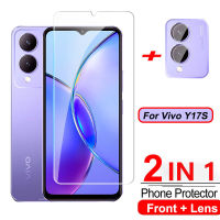 ฟิล์มกระจกเทมเปอร์ใส2-In-1ปกป้องหน้าจอสำหรับ Vivo Y17S 2023 Y27 Y 17S Y 27 VivoY17S VivoY27 4G 5G 2023ฟิล์มใสด้านหน้าแก้วป้องกันฟิล์มอุปกรณ์ป้องกันเลนส์ด้านหลัง