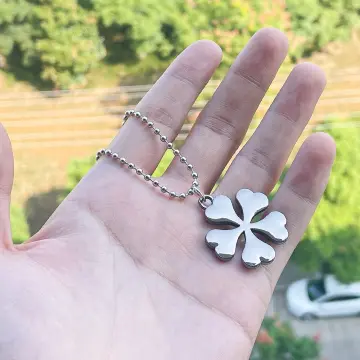 Buy Dime Sized Four Leaf Clover Charm Stainless Steel Curb Chain Online in  India - Etsy