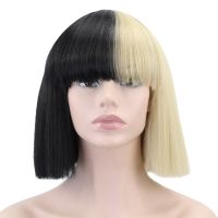 JOY&amp;BEAUTY 12inch Synthetic Short Ombre Hair High Temperature Fiber Short Straight SIA Wig Cosplay Black Blonde Bob Wigs 7 Color Wig  Hair Extensions