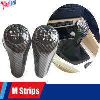 คาร์บอนไฟเบอร์เกียร์ Shift Knob สำหรับ BMW E53 E82 E60 E61 E63 E87 E46 E92 E83 E84 X5 E81 X1 X3 1356Series Chromed Matte