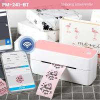 เครื่องพิมพ์ฉลากจัดส่งสินค้า PM-241 Phomemo 118มม. เครื่องปริ้นตราด้วยความร้อนบลูทูธไร้สายสามารถใส่ได้กับ Iphone เมาส์ Mac Windows แอนดรอยด์