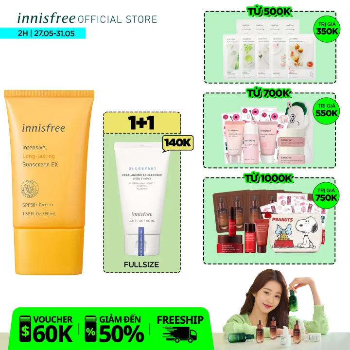 Kem chống nắng lâu trôi innisfree Intensive Long Lasting Sunscreen SPF50+ PA++++ 50ml