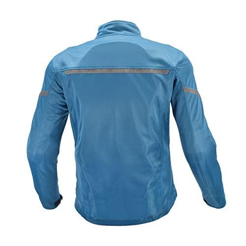 komine-เสื้อแจ็กเก็ตเต็มตาข่ายป้องกันสำหรับรถจักรยานยนต์-neo-jk-162-07-162ผู้ชายสีฟ้าเข้ม-m