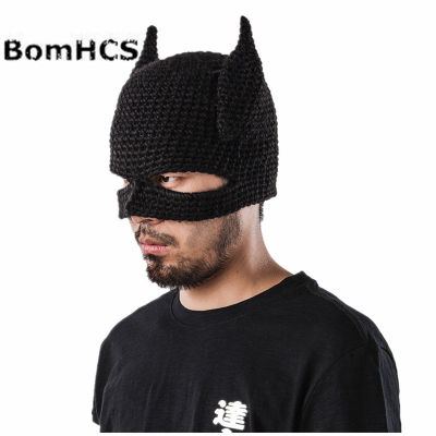 BomHCS Novelty Antenna Devil Horn Handmade Knitted Hat Mens Winter Warm Cap Gift Beanie