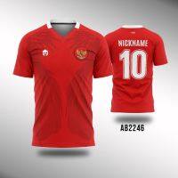 T SHIRT -  Kaos Atasan Sepakbola - Tim Nas Timnas เจอร์ซีย์อินโดนีเซีย 2023 - หน้าแรก AB2246 ขนาด s-5xl