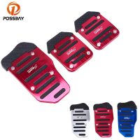 △✹ POSSBAY Nonslip Manual MT Silver Red Blue Pedal Cover Brake Clutch Accelerator Universal Aluminum Car Brake Pedals