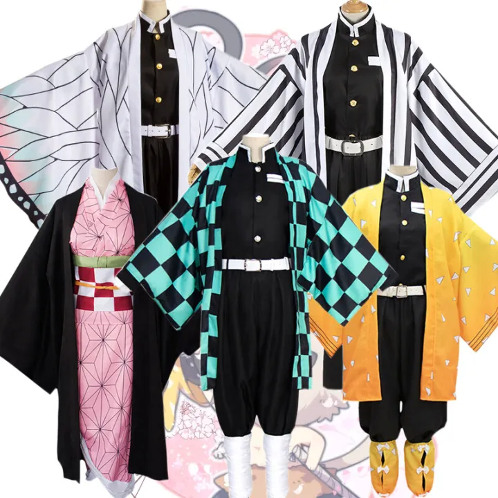 Anime Demon Slayer Costume Kimetsu No Yaiba Cosplay Uniform Sets Kamado 