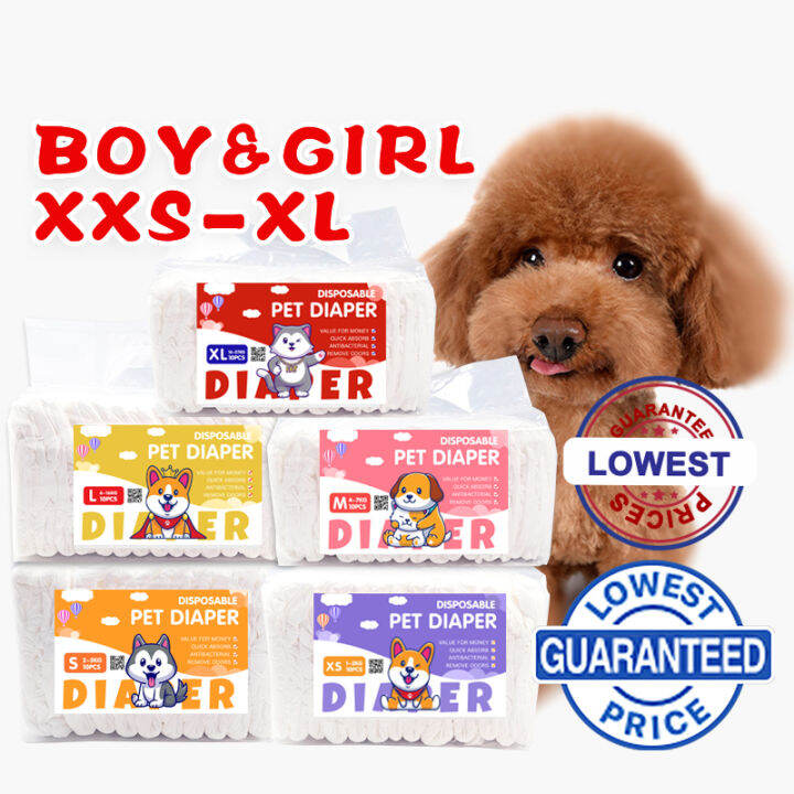Pet Dog Diaper Disposable Dog Male Wraps and Female Diapers Size XXSXL