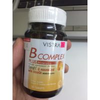 B complex Plus minerals 30 tablets Vistra วิสทร้า บีคอม บำรุงระบบประสาท เหน็บชา เครียด b-com B+complex Complex+minerals