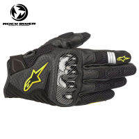 Alpinestars รถจักรยานยนต์ขี่ถุงมือหนังฤดูใบไม้ผลิและฤดูร้อน Breathable ตาข่ายรถจักรยานยนต์ Rider คาร์บอนไฟเบอร์