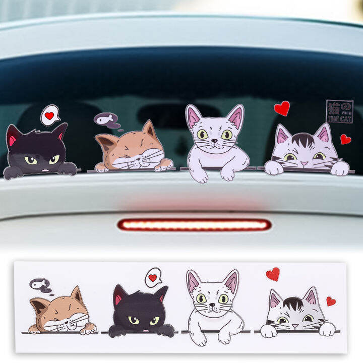 Car Stickers Funny Cat Stickers Window Cat Stickers Reflective Stickers ...