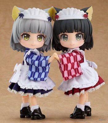 Nendoroid ชุดฟิกเกอร์อนิเมะข้อต่อที่สามารถเคลื่อนย้ายได้ของแท้,ชุดแม่บ้านหูแมวรุ่น Q