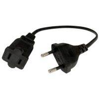 hot【DT】 1PCS European  CEE7/16 1pin Plug to Socket Cable Male US Nema 1-15R Cord30CM