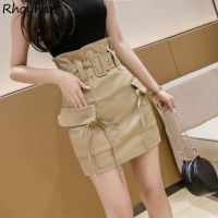 【HOT】﹉ Skirts Design Waist A-line Female Street Wear All Match S-4xl