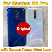 เคสด้านหลังประตูฝาครอบแบตเตอรี่หลังใหม่สำหรับ Realme X2โปร/X2pro ที่มีเลนส์กระจกที่จับกล้องรูปตัวยู + กาว