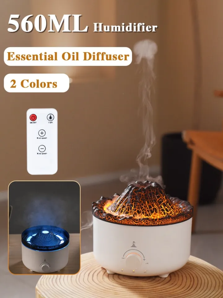 Volcano Fire Flame Air Humidifier Aroma Diffuser Essential Oil