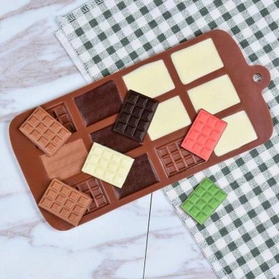 12 Even Chocolate Mold Silicone Fondant Waffles Molds Bar Mould Decoration Tools Baking Accessories