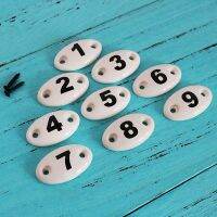 【LZ】☎♘  Oval Ceramic Number Sign For Cupboard Coat Hooks DIY Two-hole Multi-function Multi-cabinet Distinction Mark