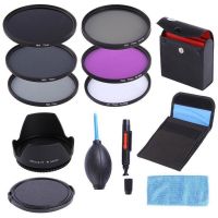 77mm 77 mm UV CPL FLD ND 2 4 8 ND Filter Kit + Lens Hood + Lens Cap + 3 in1 lens Cleaning kit + Filter case For DSLR Camera Lens Filters