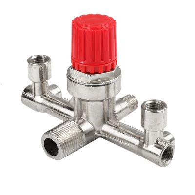Metal Air Switch Tube Air Compressor Switch Tube Double Outlet Metal Valve Pressure Nonadjustable Fitting Accessory