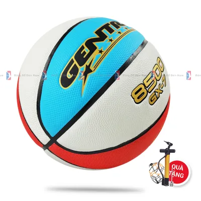 Banh bóng rổ da Gentra PVC - Size 6, size 7 - Quả bóng rổ chuyên cày outdoor - Tặng kèm Bơm tay + Kim bơm + Túi lưới