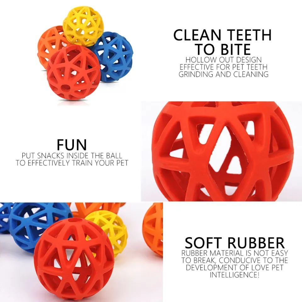 Dog Chew Toy Natural Rubber Puzzle Ball Dog Geometric Safety Toys