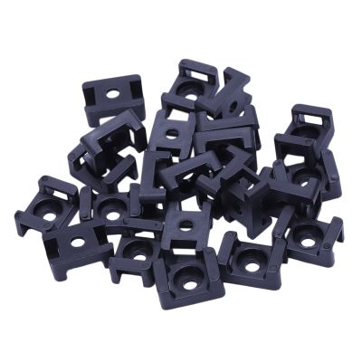 Screw Bracket Mount Saddles Bases Cable Tie Bracket 23mmx16mm 30 Units Black