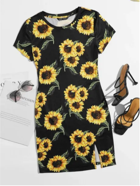 shein sunflower dress