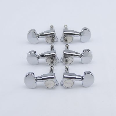 Clearance Sale.  1 Set  3R-3L Guitar Machine Heads Tuners  Chrome  ( #0788 )  Made In Taiwan Guitar Bass Accessories