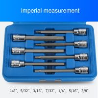 7PCS 110mm 1/8 3/16 7/32 1/4 9/32 5/16 3/8 Hex Bit Socket Set Wrench 3/8 Square Driver Drill Bit Adapter imperial measurement Drills  Drivers