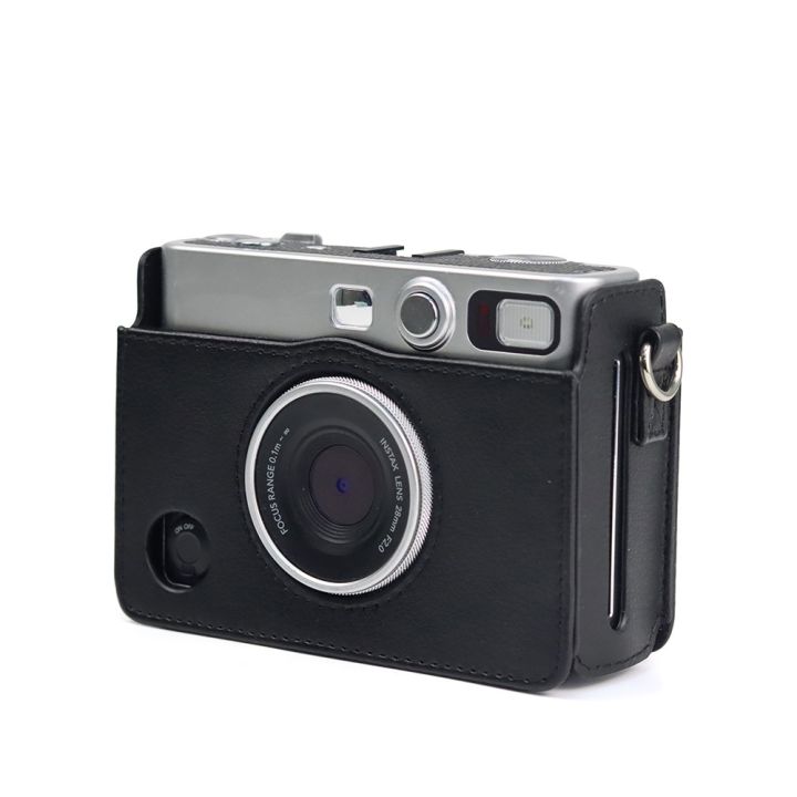 สำหรับ-fujifilm-instax-mini-evo-พร้อม-tali-bahu-pu-ปกหนังป้องกันกล้องกระเป๋าสะพายไหล่สำหรับกระเป๋ากล้องย้อนยุค