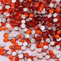 High Quality SS3-SS34 Hyacinth Flat Back Rhinestones Nail Art Glue On Non Hotfix Orange Crystals