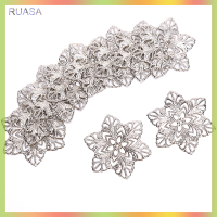 RUASA 10ชิ้นเครื่องประดับโลหะประดับรูปดอกไม้อุปกรณ์ค้นหาเครื่องประดับ DIY