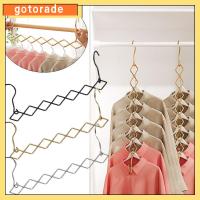 GOTORADE เหล็กไร้สนิม ราวตากเสื้อผ้า การประหยัดพื้นที่ พับเก็บได้ ตะขอสำหรับแขวน เมจิกเมจิก หลายพอร์ต ตัวจัดระเบียบตู้เสื้อผ้า