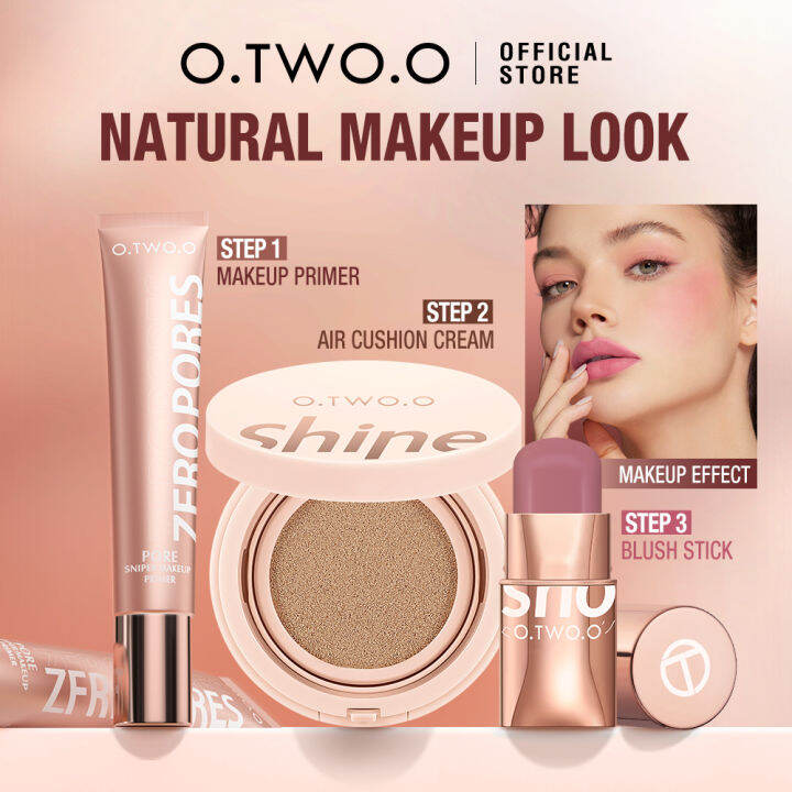 O.TWO.O 3pcs Makeup Set Face Primer BB Cream Air Cushion Founation Full