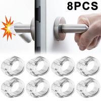 8/1Pcs Door Stops Punch-free Door Handle Buffer Wall Protection Transparent Doorknob Bumper For Walls Furniture Protective Pad