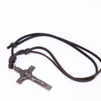 ร้อน NIUYITID Collare INRI Crucifix ผู้ชายพระเยซูข้ามจี้สร้อยคอผู้หญิงที่ดีที่สุดเครื่องประดับหนังแท้ศาสนา D Rop S Hip