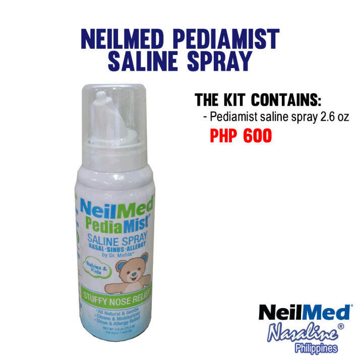 Neilmed Pediamist Saline Spray for Stuffy Noses, Nasal Mist Spray