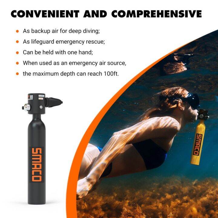 Smaco S300plus Mini Scuba Tank Diving Equipment Snorkeling Dive Bottle