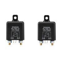 2 Pcs 12V 100Amp 4-Pin Heavy Duty ON/OFF Switch Split Charge Relay for Auto Boat Van Black Parts Spare Parts