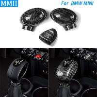 สำหรับ BMW มินิ F54 F55 F56 F57 F60จริงคาร์บอนไฟเบอร์เกียร์เปลี่ยนลูกบิดเครื่องยนต์เริ่มหยุดปุ่มกดปกรถอุปกรณ์ตกแต่งภายใน