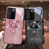 เคส Vivo V27 V29 5G เคส Vivo V27E เคส Vivo Vivo V27 Pro เคส Vivo Y36 กระจกเหลวหรูหราเคสกันกระแทกทนต่อการตกกระแทกเคสโทรศัพท์หมีแฟชั่นถนน2021