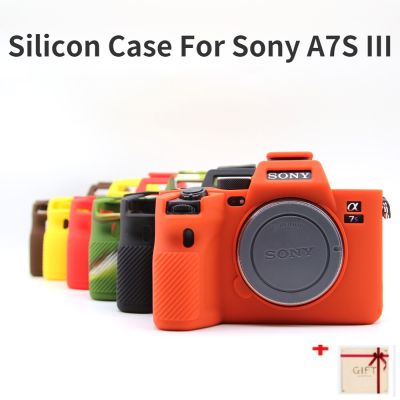 กระเป๋ากล้องฝาครอบป้องกันตัวเคสซิลิโคนแบบนิ่มสำหรับ A7S Mark III A7S3อุปกรณ์เสริมด้วยปากกาสะอาด