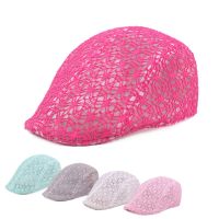 ■❄ Lace Berets Caps for Women Silk Screen Peaked Cap Summer Travel Outdoor Breathable UV Protection Hat Visors Casual Wedding Hat