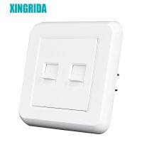 XINGRIDA U dual Rj45 Electrical sockets White PC Panel 82mmx82mm Household CAT6 Internet Interface Socket SRAN