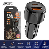 Ouku CK03 หัวชาร์จในรถ ที่ชาร์จแบตในรถ 3.4A แบ่งกระแส 2 พอร์ต Car Charger Adapter 2 USB Ports Fast Charger