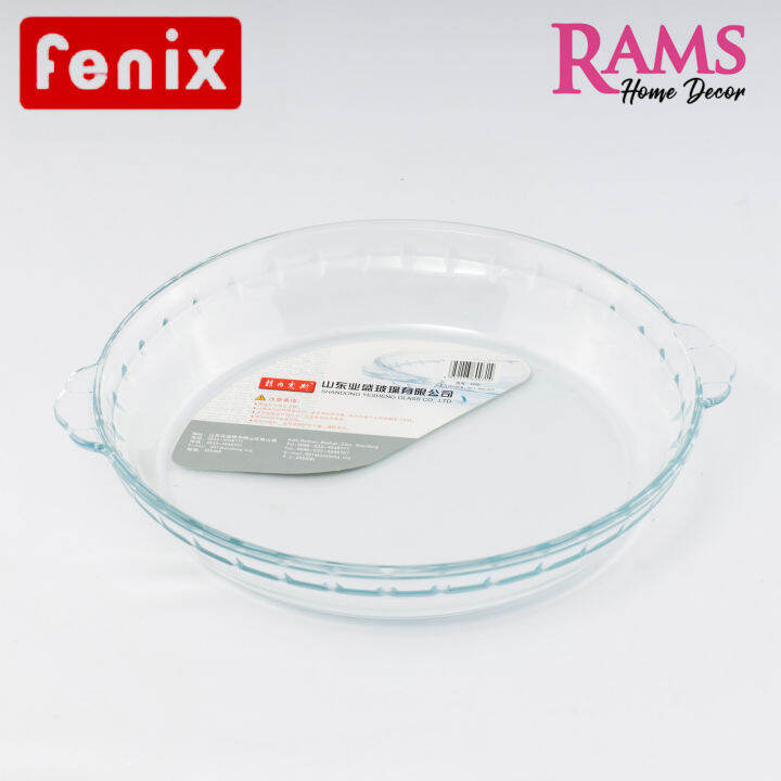 Fenix 25cm High Heat Resistant Round Tempered Glass Pie Plate