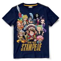 เสื้อยืดวันพีช ผ้าสปอร์ต One piece STAMPEDE-1127-NV สีกรม