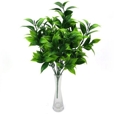 【cw】7 ForksBouquet 35 Leaves 34cm Artificial Orange Leaf Simulation Plants Home Balcony Garden Landscape Decoration Accessories